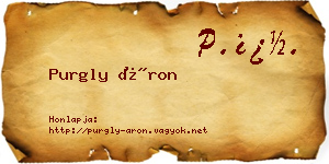 Purgly Áron névjegykártya