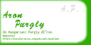 aron purgly business card